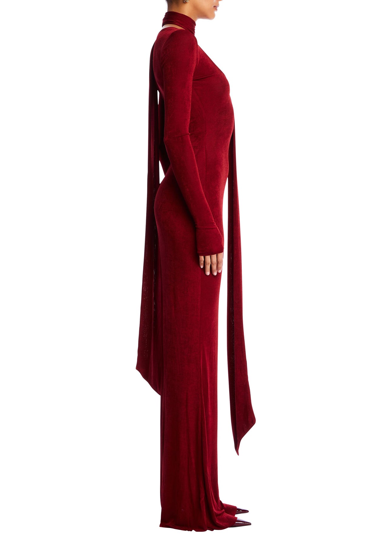 red nature beauty scarf long sleeve maxi dress red nature beauty scarf long sleeve maxi dress Yorke Scarf Maxi Dress