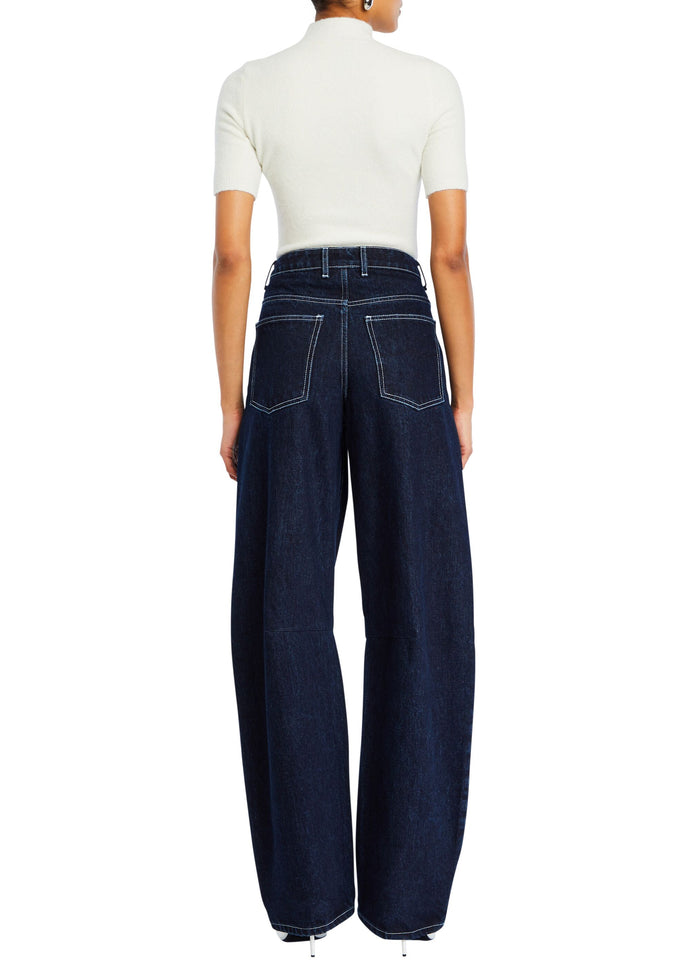 Marbel Mid Rise Barrel Jean