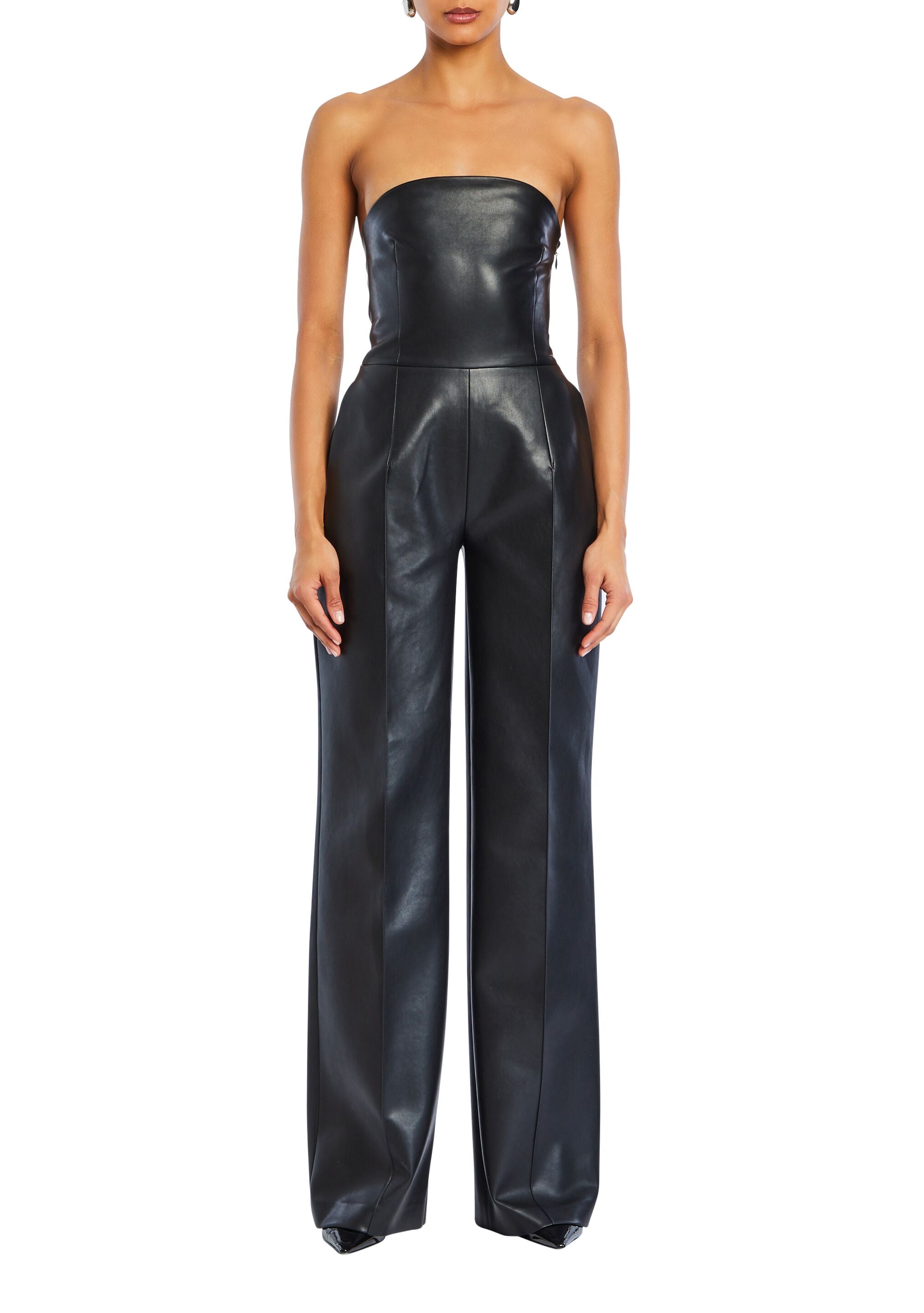 Zoe Faux Leather Jumpsuit – SEROYA