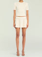 Cream pointelle knit top with short sleeves and matching knit skirt thumbnail image 5 of 5