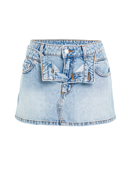 【関税&送料込】Marni Denim Mini Skirt Striped Denim Mini Skirt (GOJD0457Y0-USCX36-BLUE)
