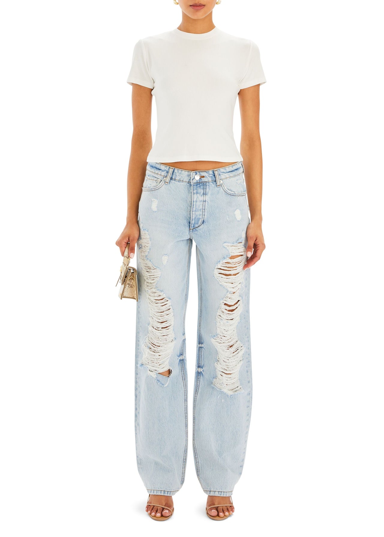 Sunny Mid Rise Distressed Jean – SER.O.YA