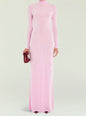 Kim Maxi Dress in soft pink velvet front view on model thumbnail image 1 of 5