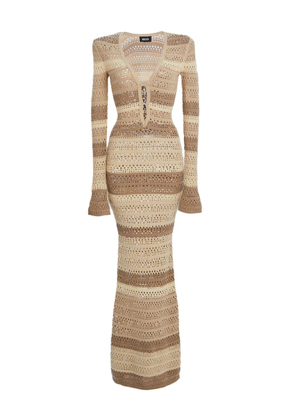 Lilith Knit Crochet Maxi Dress – SEROYA