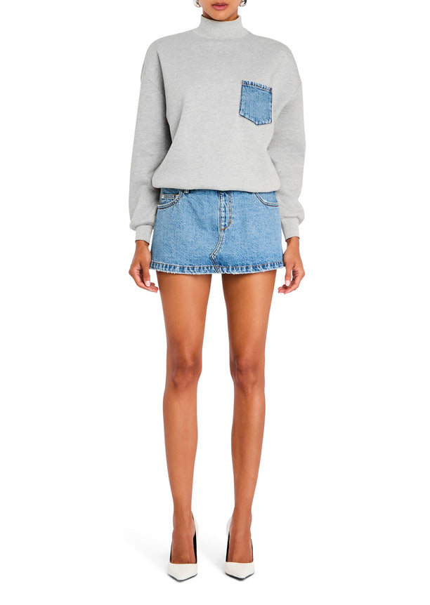 Marley Terry Denim Sweater Dress