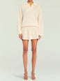 Ivory Mica Pointelle Knit Pullover with a collar and relaxed fit in a delicate eyelet knit. thumbnail image 5 of 5