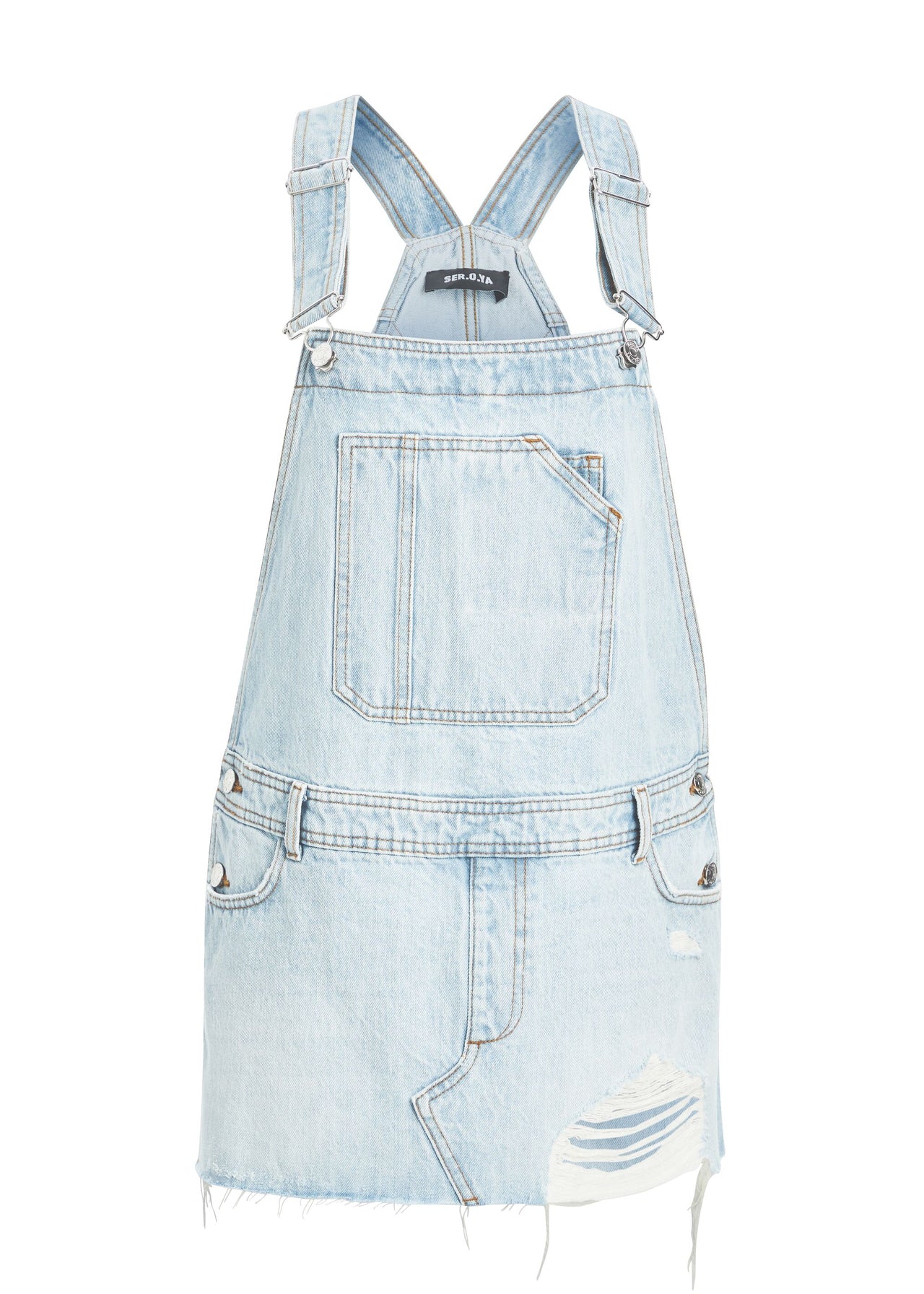 overall denim mini dress Moe Overall Mini Dress