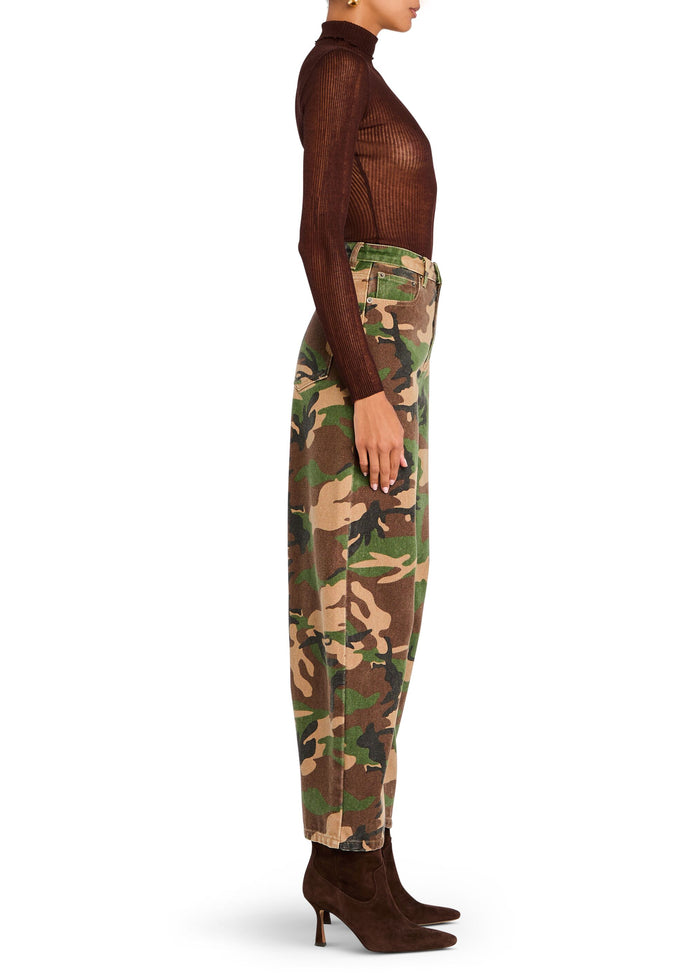 Marbel Mid Rise Barrel Jean