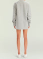 Back view of a gray Ayla Shacket worn by a model thumbnail image 4 of 5