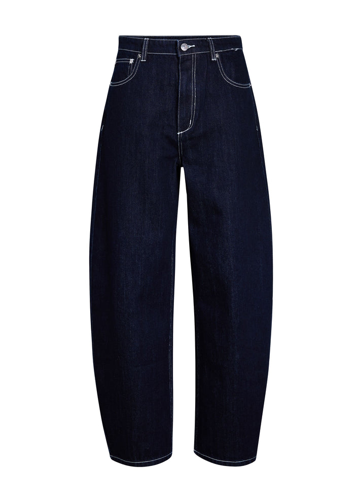Marbel Mid Rise Barrel Jean