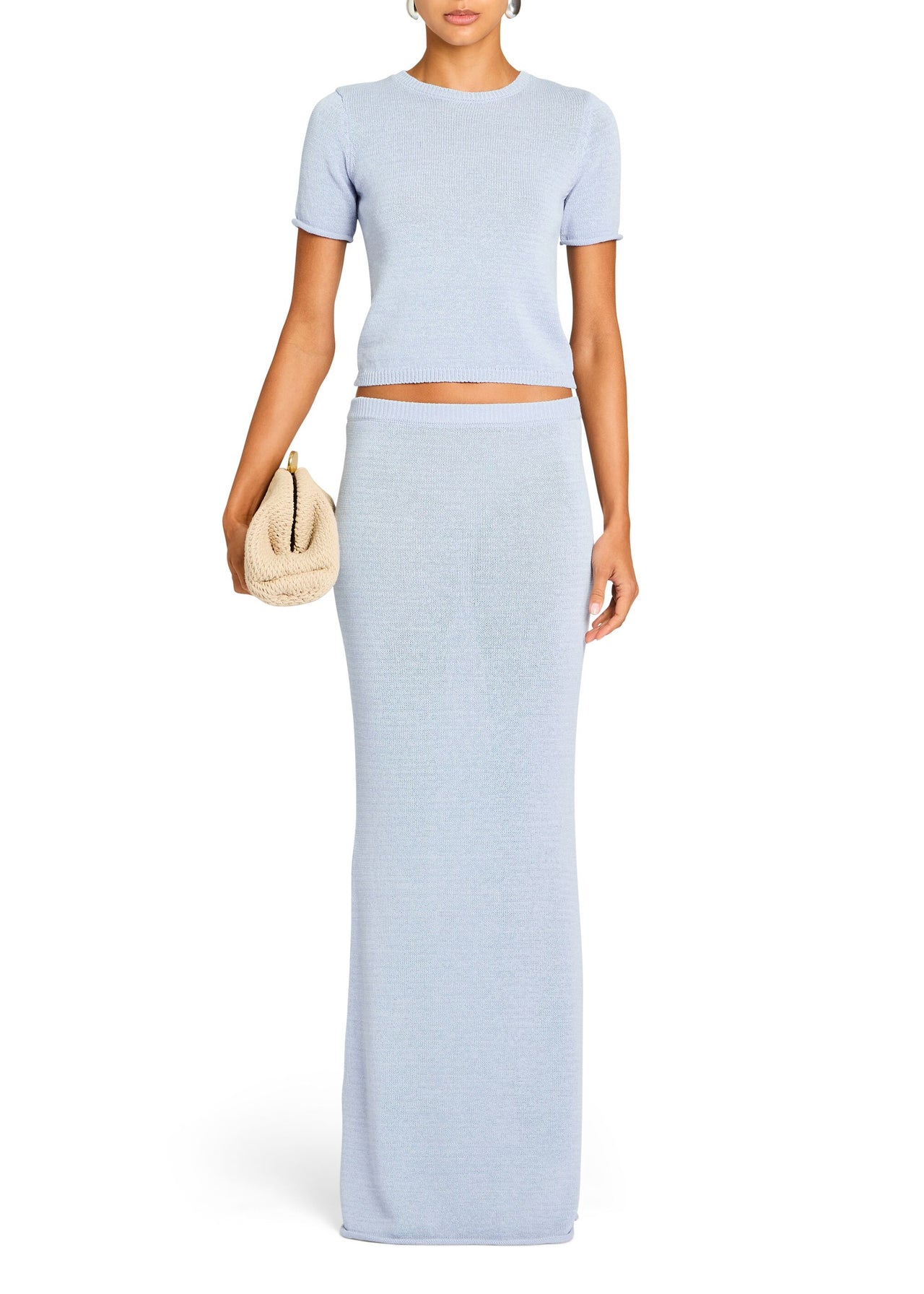 knee length dresses for ladies Ser.O.Ya Women's Kora Knit Maxi Skirt - Blue