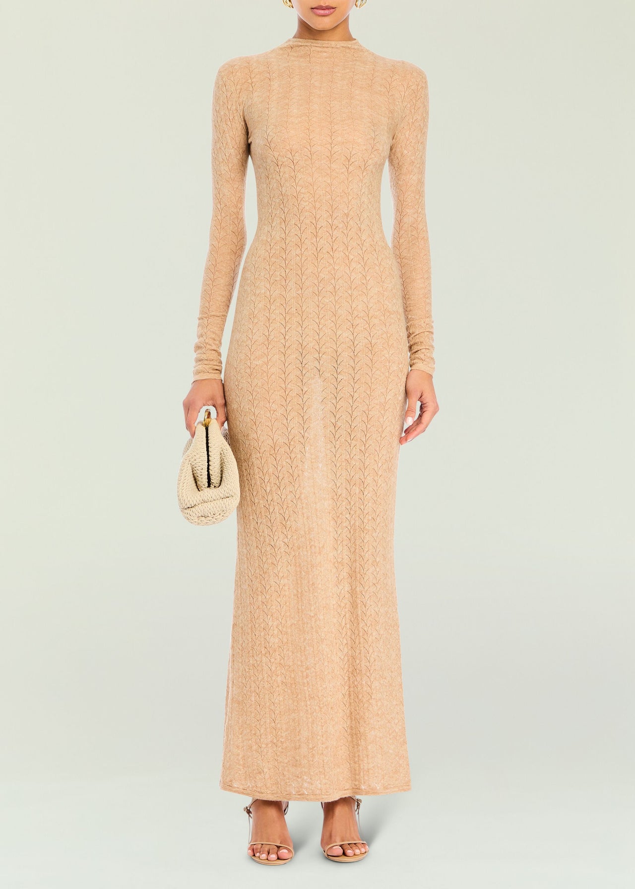 chinese dress ladies Una Knit Maxi Dress Sand / XXS