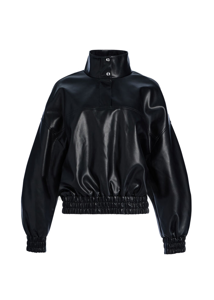 Mia Vegan Leather Pullover