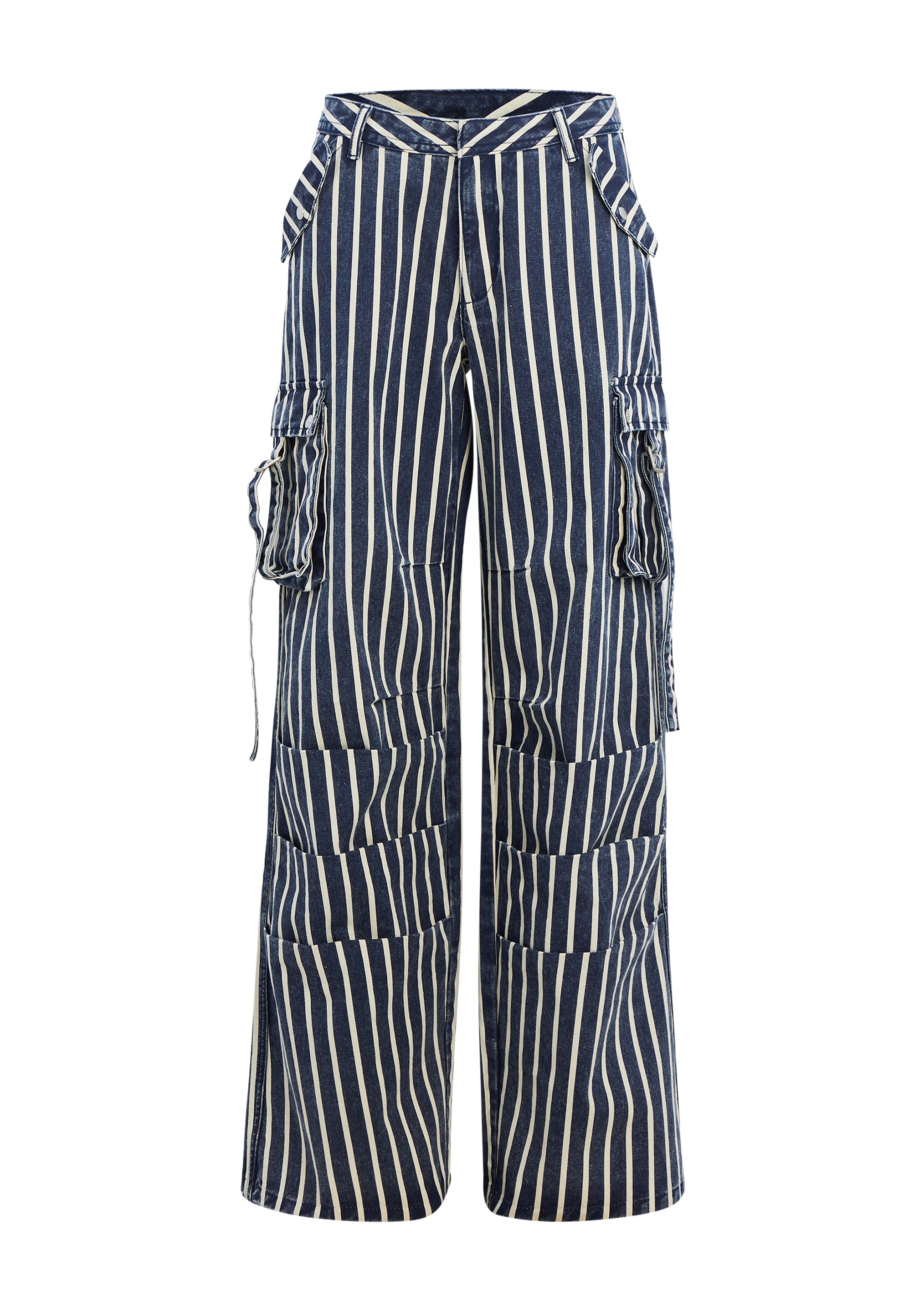 【SATIIIZ】Kiar Stripe Pants JANECARGOPANT-