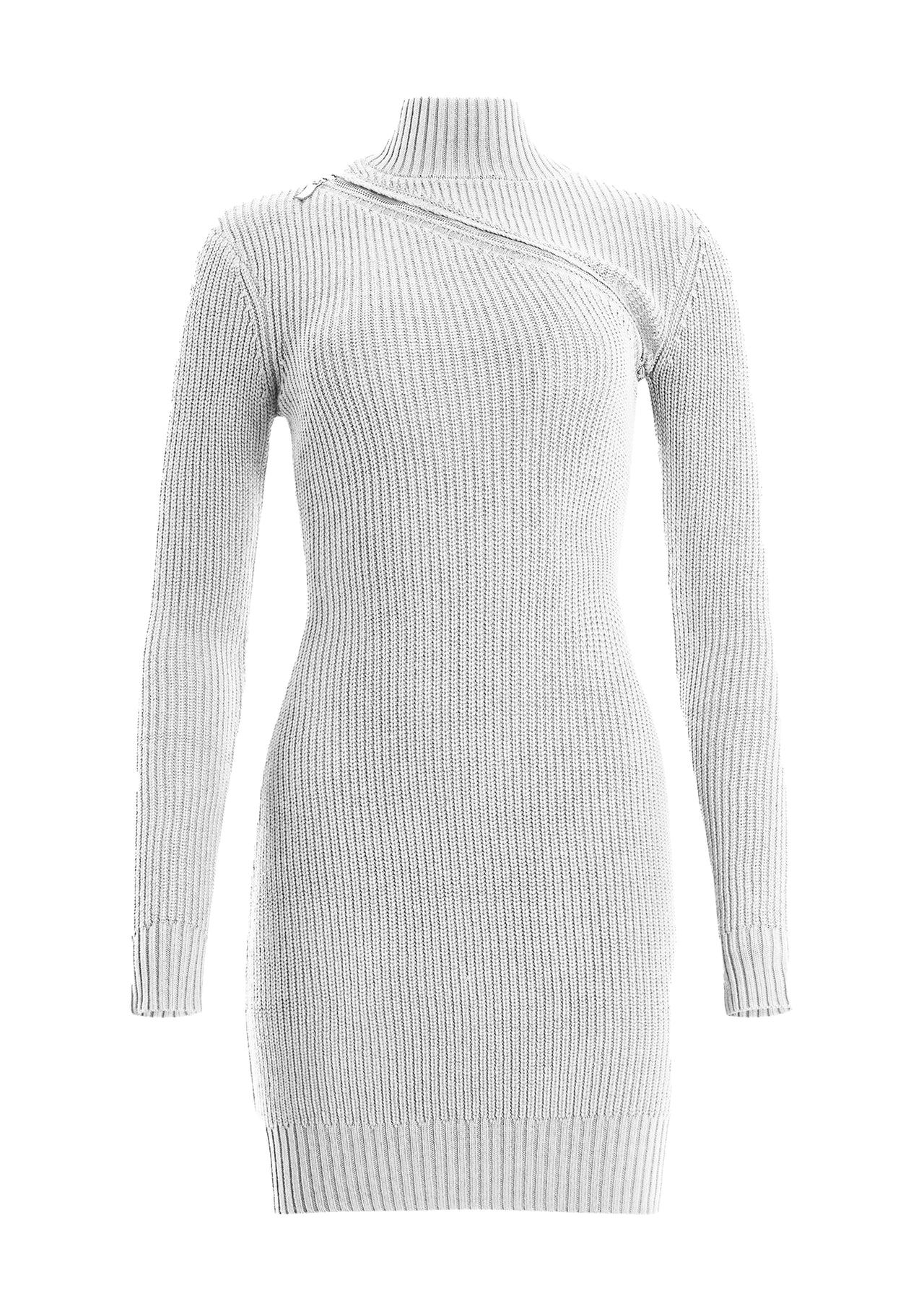 grey ribbed sweater dress Grey Ribbed Sweater Dress