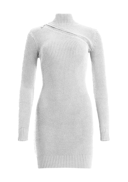 grey bodycon sweater dress Maronie Rib Knit Black Midi Dress + Shrug Set – TOILE main image 0