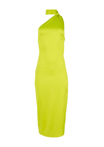 neon green silk dress Women's Silk Dress | Tie-Dye Wrap Slip Maxi Dress | Anna Kosturova