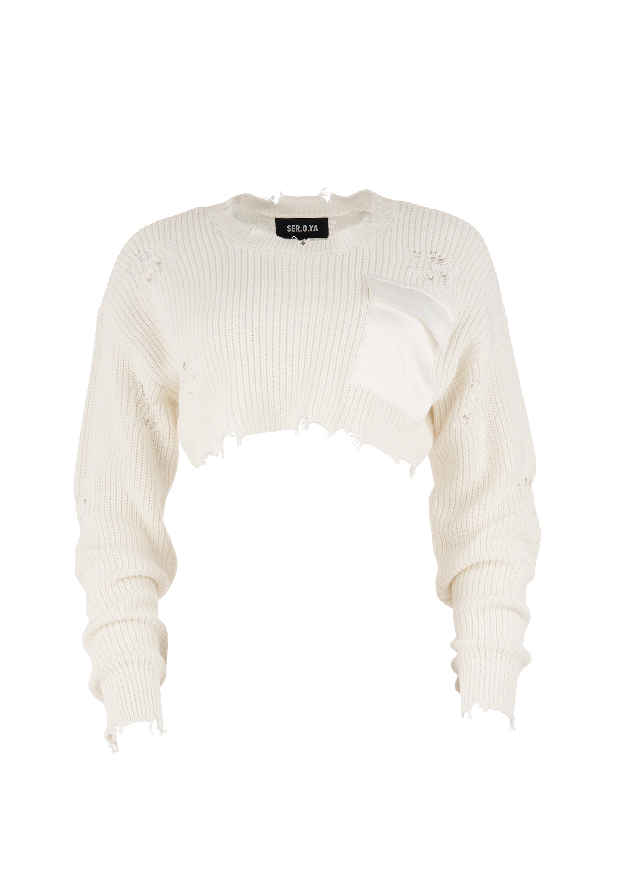 White crop cheap top jumper