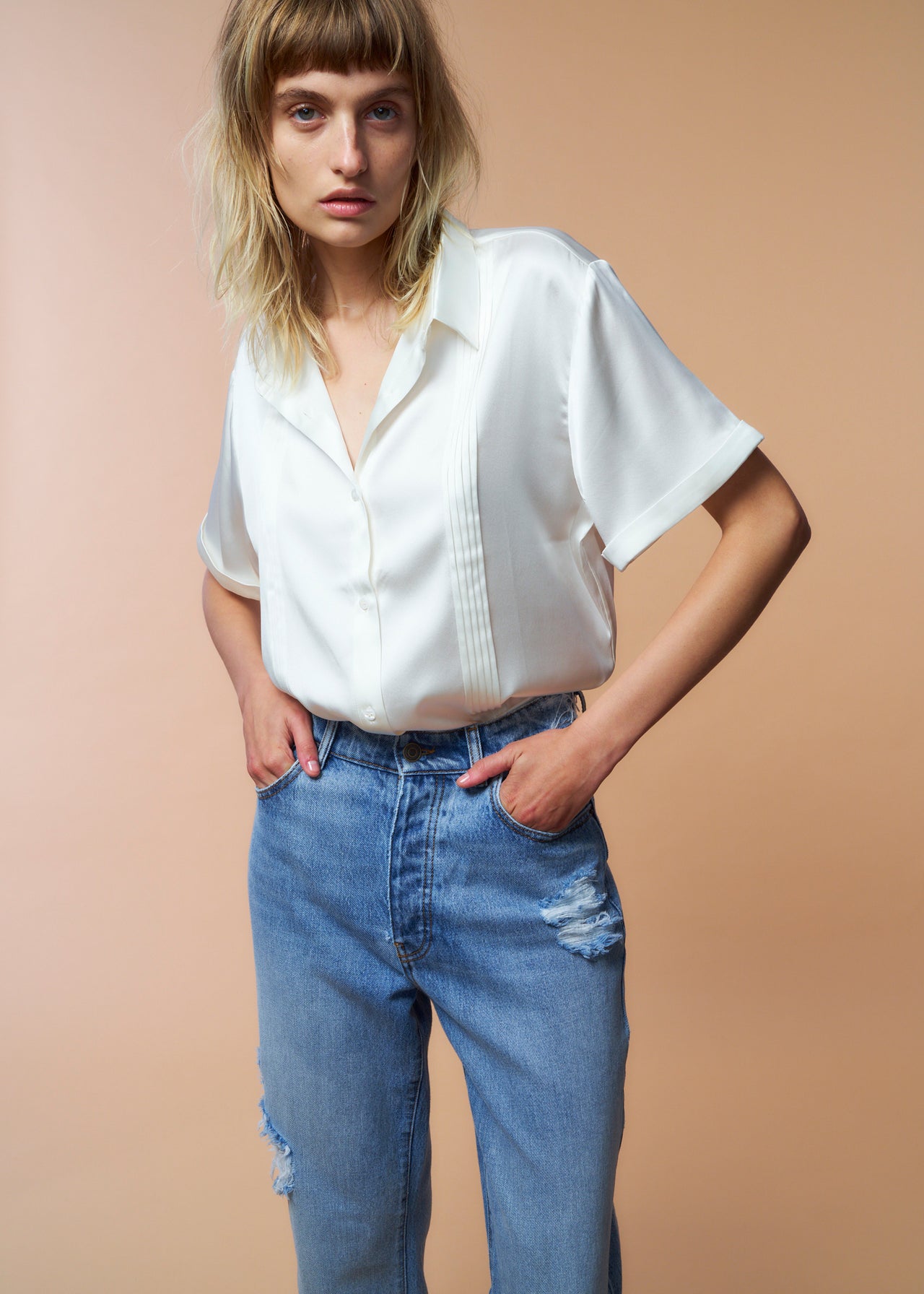 white silk dress shirt womens LILYSILK Female Silk Shirts - Natural White 100% Grade 6A Silk