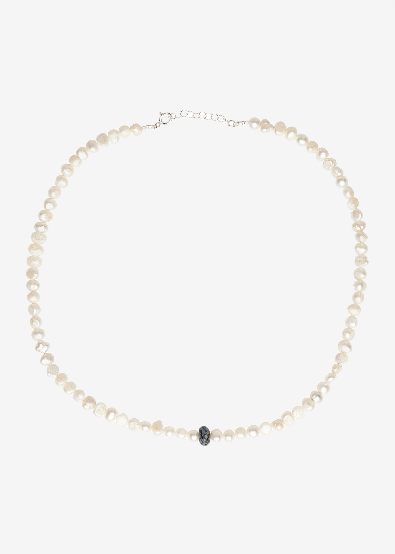 Pearl & Black Bead Necklace