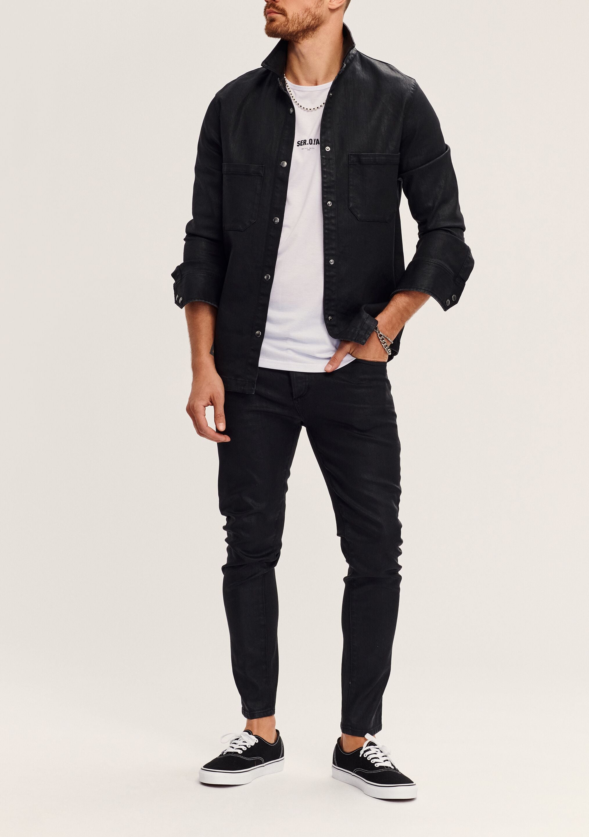 Nate Skinny Coated Denim Jean – SER.O.YA