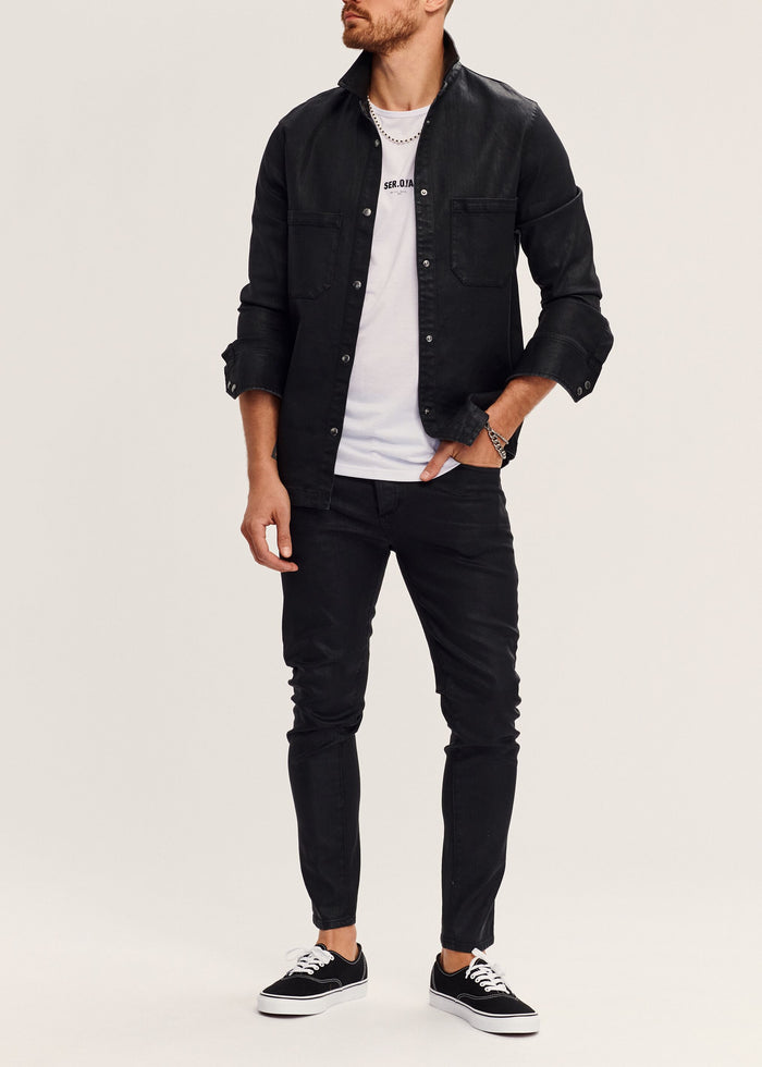 Nate Skinny Coated Denim Jean