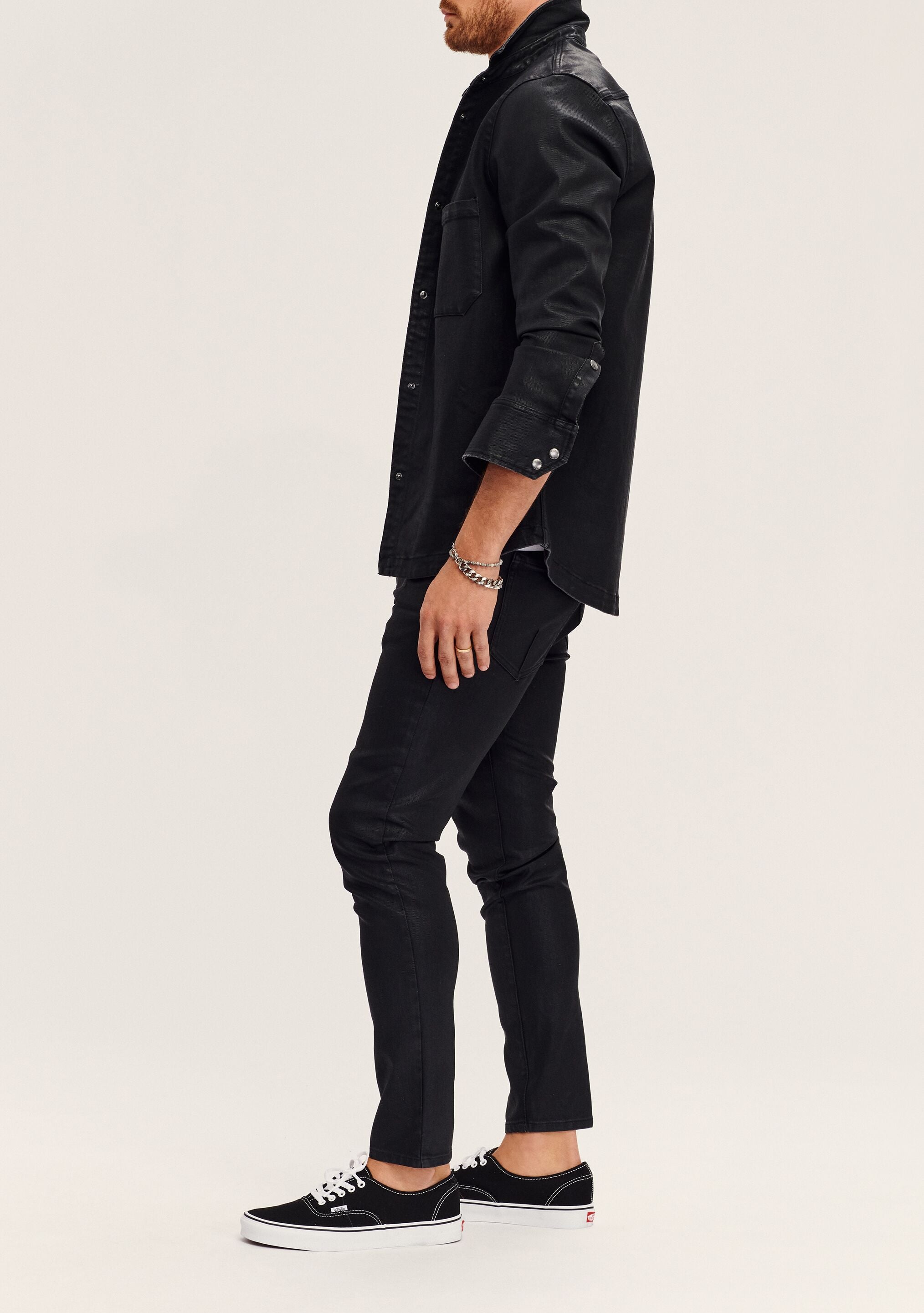【DEARMINE】Nik Black Slow Denim S710NBKII 17oz Double Black Selvedge Denim - Slim Straight