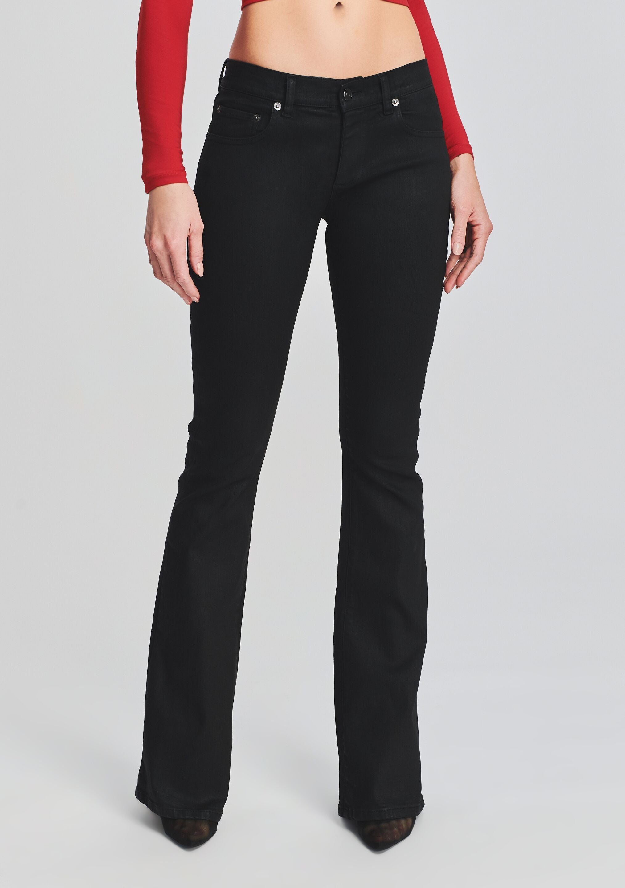 パンツ 00s SHELLAC waxed black flare denim Y2K Black Waxed Leather